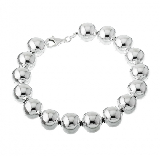 Pulsera plata lisa 12mm.