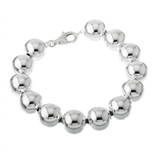 Pulsera plata lisa 14mm.