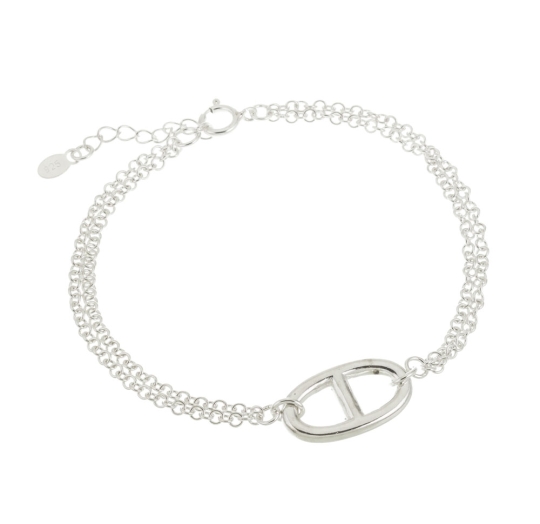 Pulsera plata lisa